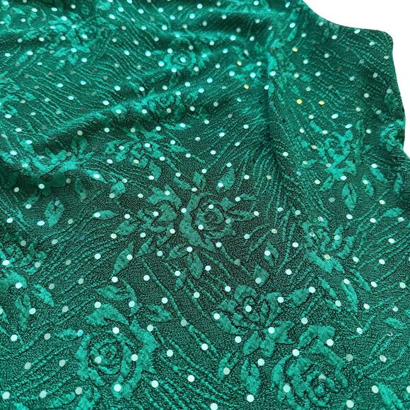 VTG Connected Apparel Sequined Mini Dress Sz 10 12 Green Vintage fairy Glam Y2K - Picture 2 of 10